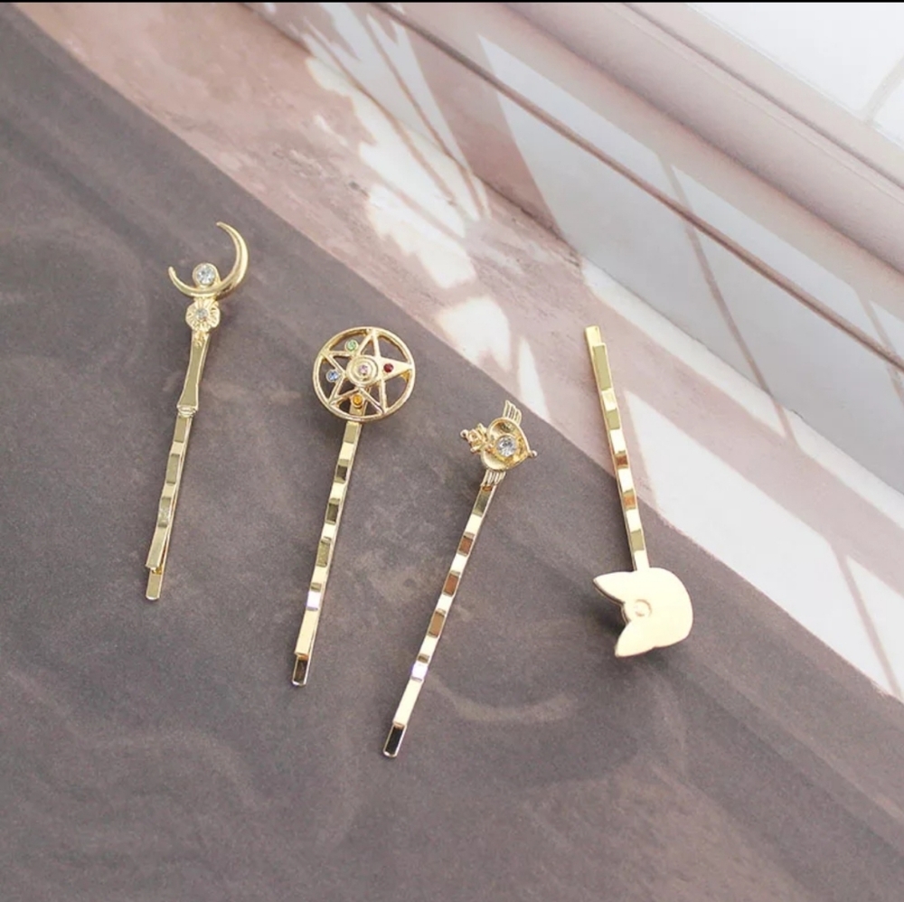 Sailor Moon Gold Hair Clip Set <4> - Picture 5 of 5